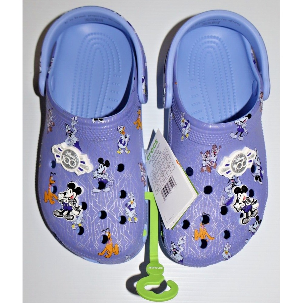 CROCS Disney 100 Years Mickey & Friends Purple Clogs Mens M 6 Womens W 8 NEW